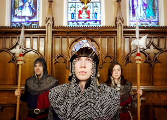 Brynn Linsey in Henry V, a joint Malachite Theatre/ Grindstone Theatre production. Photo credit: Kara LaRose