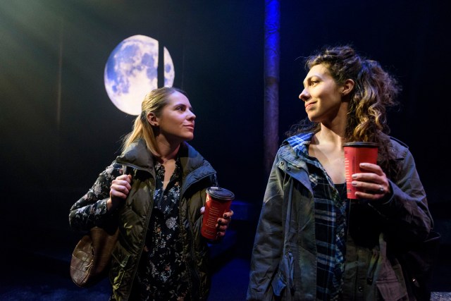 271407 HCU Debottleneck Louise Lambert and Lora Brovold in Bust by Matthew MacKenzie, at Theatre Network. Photo by: Ian Jackson, Epic Photography. 