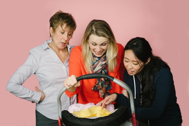 Coralie Cairns, Mary Hulbert, Chantelle Han in The Mommy Monologues. Photo by BB Collective Photography.